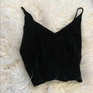 Black knit tank top